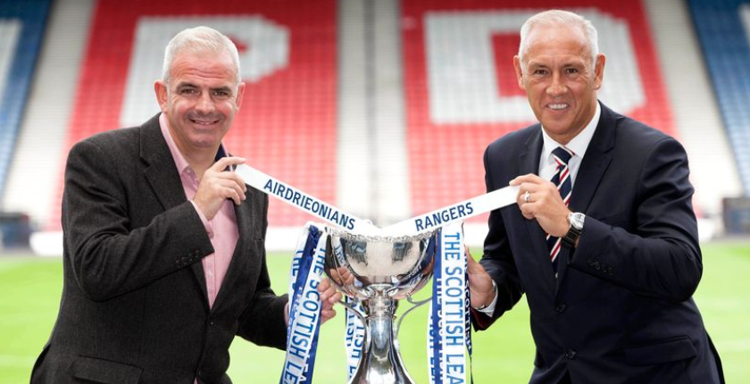 Iain King and Mark Hateley during 2015's Scottish League Cup draw